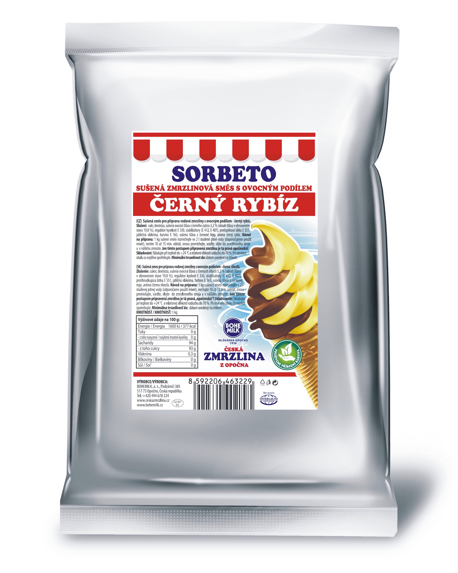 SORBETO Černý rybíz, 1kg