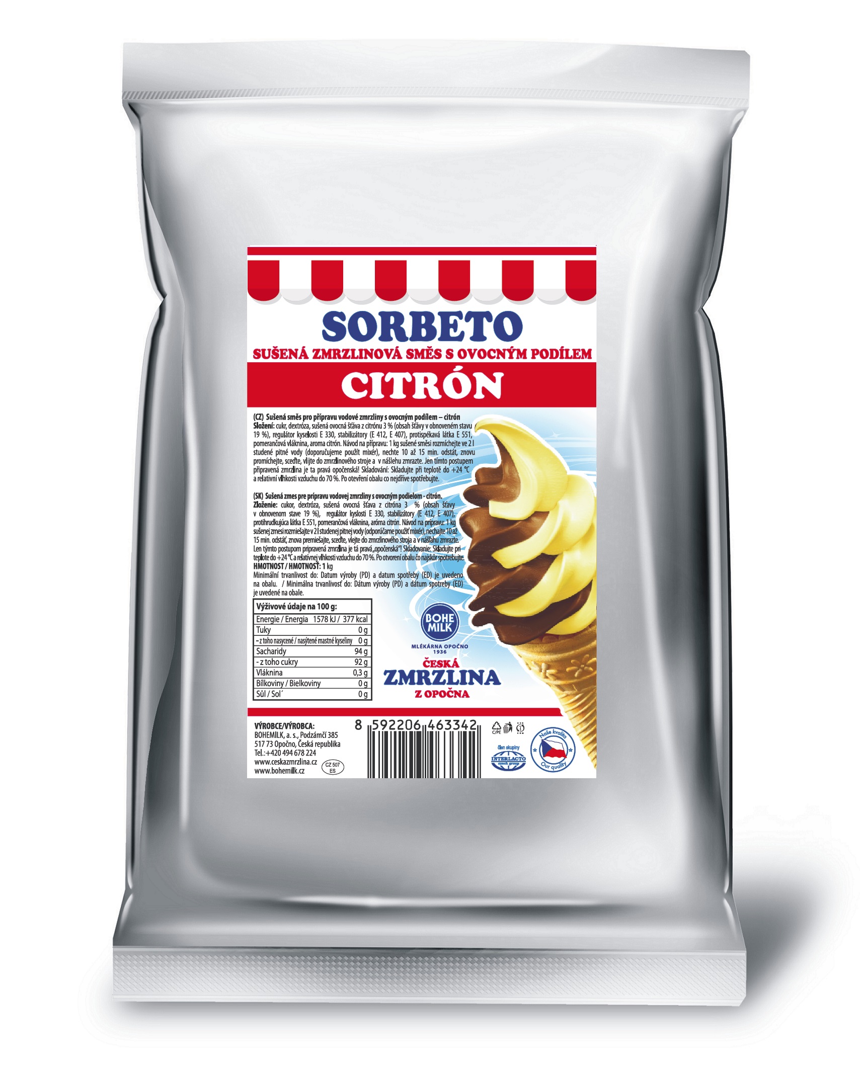 SORBETO Citrón, 1kg