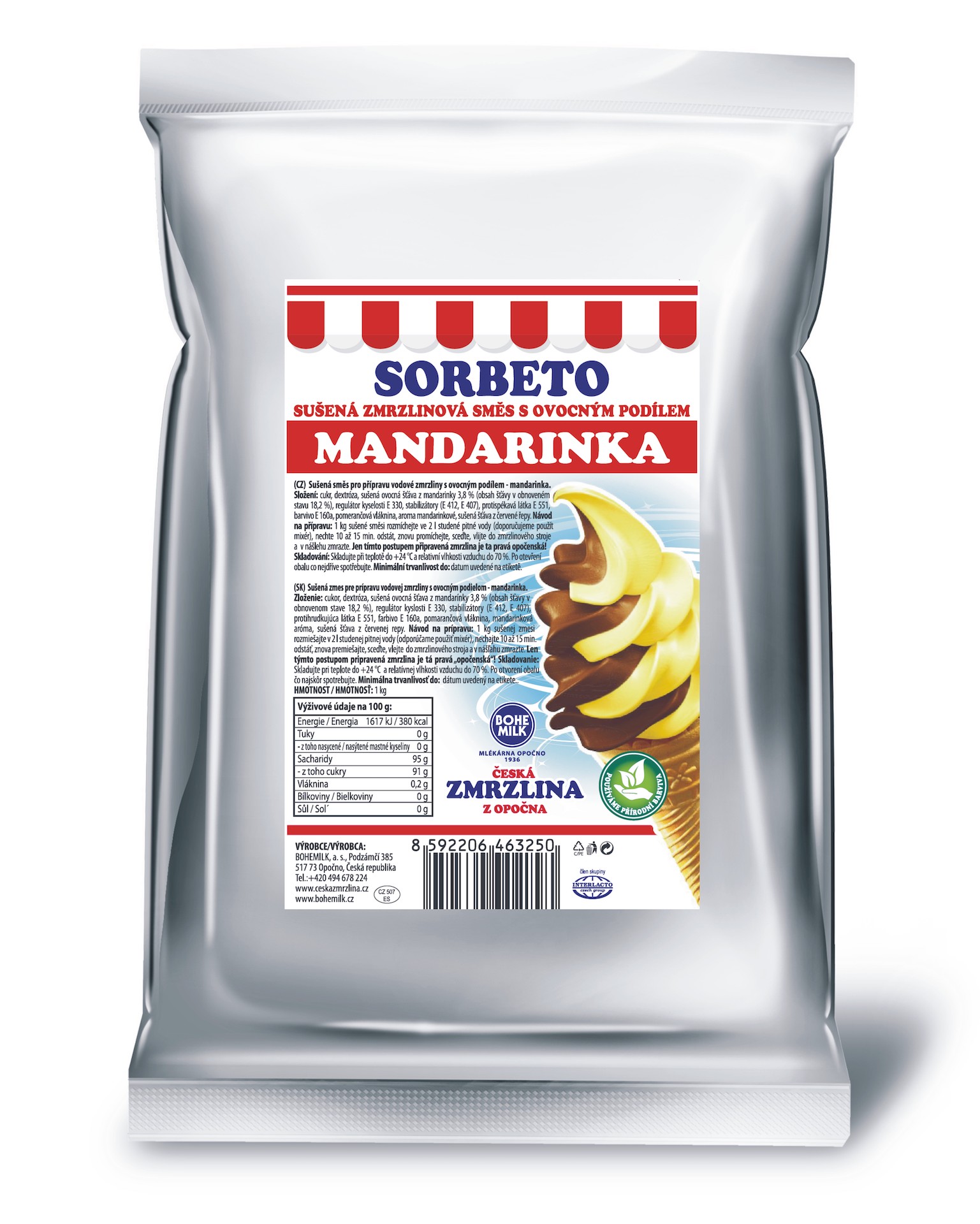 SORBETO Mandarinka, 1kg